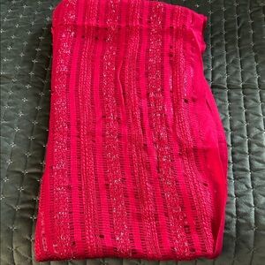 Charming Charlie Red Metallic Knit